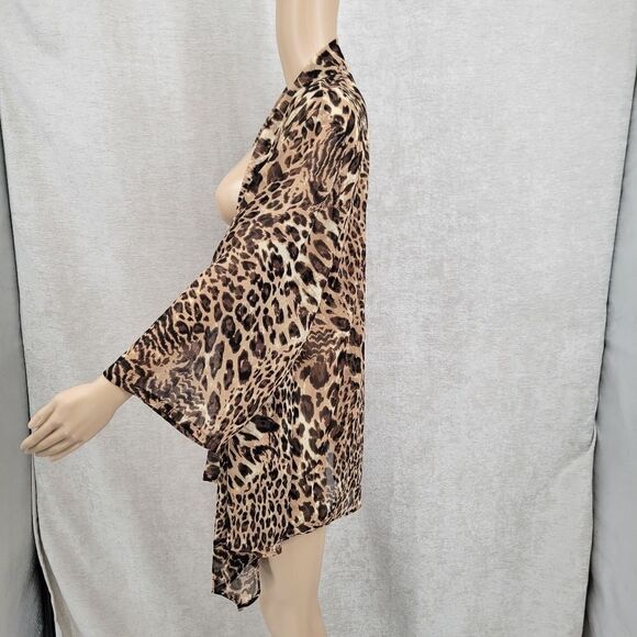 Slinky Brand Vintage Cheetah Print Open Style Cardigan Duster Tunic Plus Size 1X - Picture 5 of 12